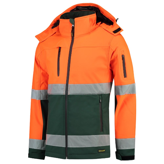 Afbeeldingen van TRICORP Softshell ISO20471 bi-colour 403007 fluor oranje/groen S