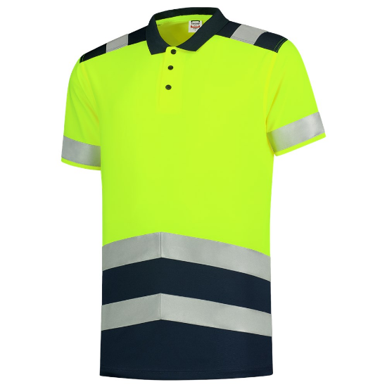Afbeeldingen van TRICORP Poloshirt High Vis bi-colour 203007 fluor geel/inkt XS