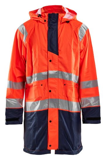 Afbeeldingen van BLÅKLÄDER Regenjas LEVEL 1 4324 High Vis oranje/marineblauw 2XL