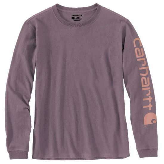 Afbeeldingen van CARHARTT T-shirt met lange mouwen logo sleeve dames 103401 blackberry heather S