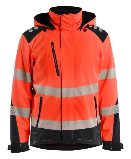 Afbeeldingen van BLÅKLÄDER Softshell winterjas lichtgewicht 4400 High Vis rood/zwart M