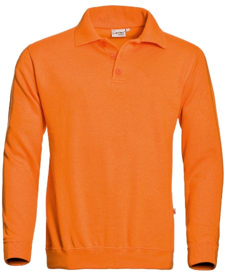 Afbeeldingen van SANTINO Polosweater Basic Robin oranje XS