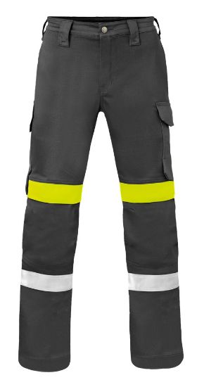 Afbeeldingen van HAVEP Werkbroek Force+ 80395 charcoal/fluor geel 64