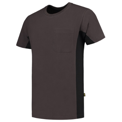 Afbeeldingen van TRICORP T-shirt bi-colour met borstzak 102002 donkergrijs/zwart 5XL