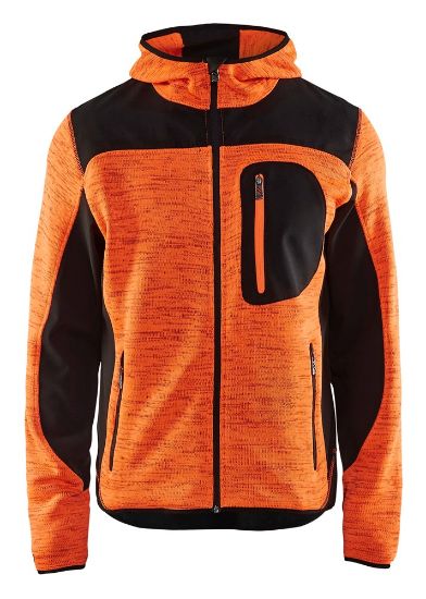 Afbeeldingen van BLÅKLÄDER Gebreid vest met softshell 4930 High Vis oranje/zwart L