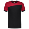 Afbeeldingen van TRICORP T-shirt bi-colour Naden 102006 zwart/rood XS