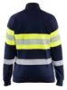 Afbeeldingen van BLÅKLÄDER Sweater Multinorm dames met rits 3472 marineblauw/High Vis geel M