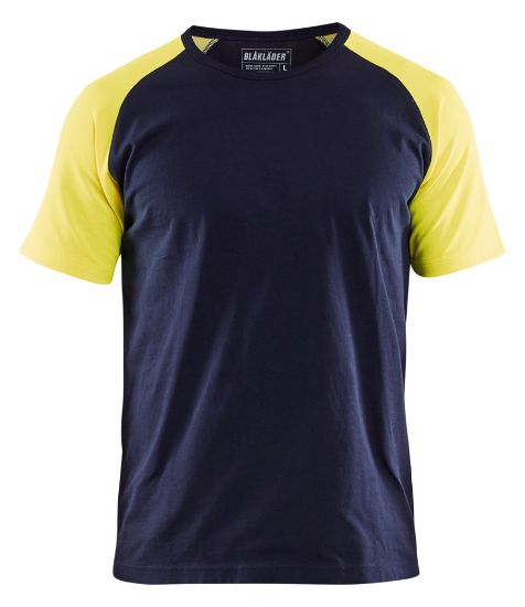 Afbeeldingen van BLÅKLÄDER T-shirt 3515 marineblauw/High Vis geel S