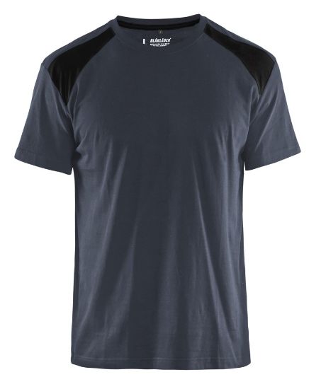 Afbeeldingen van BLÅKLÄDER T-shirt bi-colour 3379 donkergrijs/zwart XS