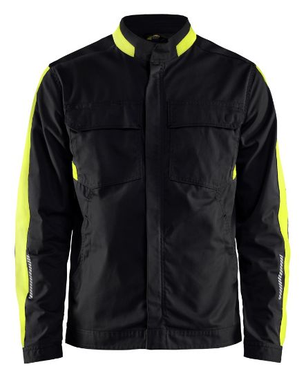 Afbeeldingen van BLÅKLÄDER Jack industrie met stretch 4444 zwart/High Vis geel S