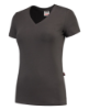 Afbeeldingen van TRICORP T-shirt V-hals Slim-Fit dames 101008 donkergrijs S