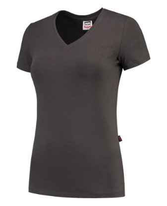 Afbeeldingen van TRICORP T-shirt V-hals Slim-Fit dames 101008 donkergrijs S