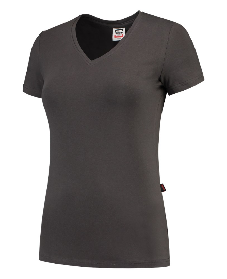 Afbeeldingen van TRICORP T-shirt V-hals Slim-Fit dames 101008 donkergrijs S