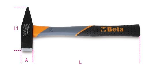 Afbeeldingen van BETA Bankhamer kunststof steel 1000g 1370T 1000