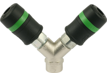 Afbeeldingen van 2-wegverdeler grip groen G¼" binnendraad