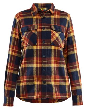 Afbeeldingen van BLÅKLÄDER Overhemd dames flanel 3218 gebrand rood/donker marineblauw 2XL