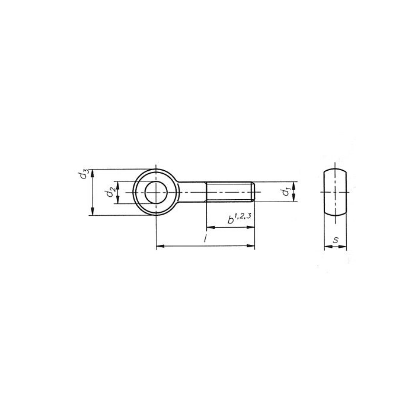 Afbeeldingen van Knevelbout met vlakke zijden DIN 444B RVS A2