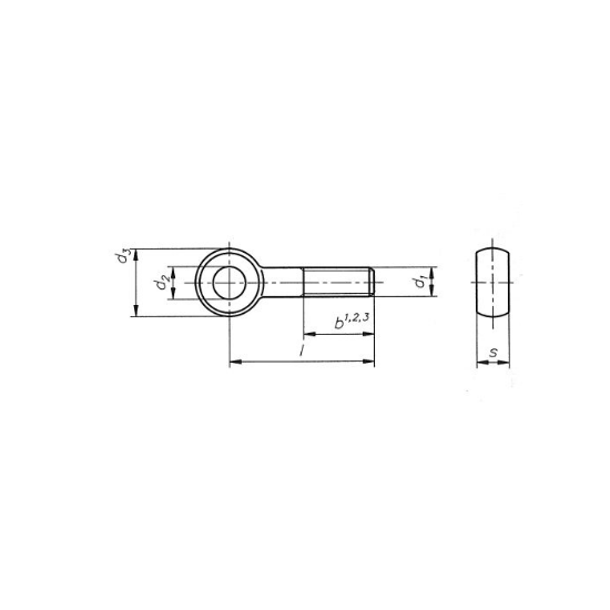 Afbeeldingen van Knevelbout met vlakke zijden DIN444B RVS A2 M10X120MM
