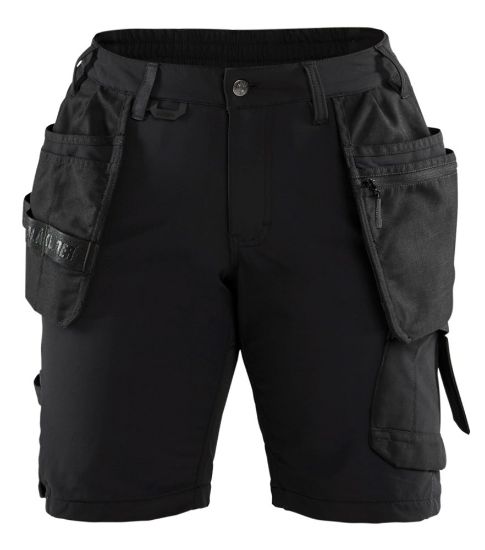 Afbeeldingen van BLÅKLÄDER Short dames met 4-weg stretch 7183 zwart/donkergrijs C38