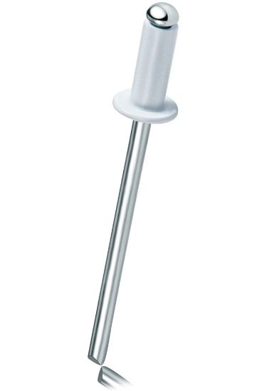 Afbeeldingen van Popnagel Q-standard open ALU/staal bolkop RAL9010 3,2X6MM klembereik 1,5-3,5MM