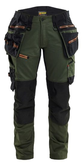 Afbeeldingen van BLÅKLÄDER Werkbroek dames met stretch 7170 woudgroen/roest C48