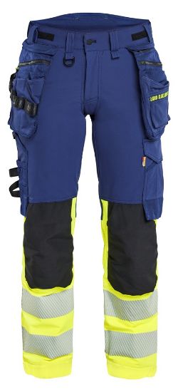 Afbeeldingen van BLÅKLÄDER Werkbroek met 4-weg stretch dames 7025 marineblauw/High Vis geel D24