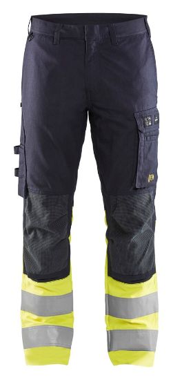 Afbeeldingen van BLÅKLÄDER Werkbroek Multinorm Inherent met stretch 1787 marineblauw/High Vis geel D92