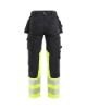 Afbeeldingen van BLÅKLÄDER Werkbroek met stretch dames 7030 zwart/High Vis geel D19