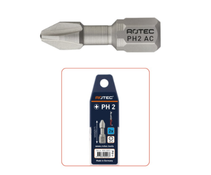 Afbeeldingen van ROTEC Torsionbit ¼" PRO PH3 25MM C6,3 RVS 2x