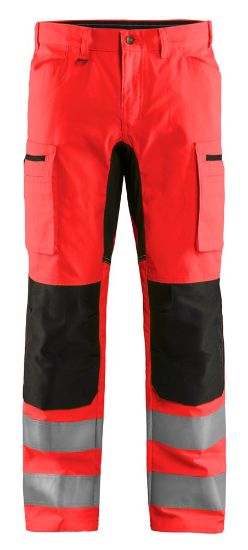Afbeeldingen van BLÅKLÄDER Werkbroek met stretch 1585 High Vis rood/zwart D88