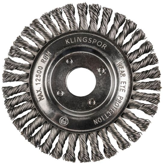 Afbeeldingen van Pijpleidingborstel geknoopt 1-rij 0,5MM gebogen staal 125X6X22,23MM