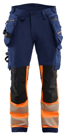 Afbeeldingen van BLÅKLÄDER Werkbroek met 4-weg stretch 1125 marineblauw/High Vis oranje C48