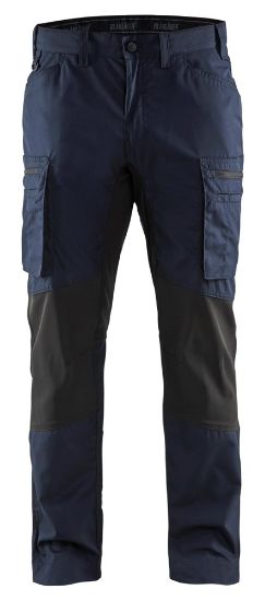 Afbeeldingen van BLÅKLÄDER Werkbroek service met stretch 1459 donker marineblauw/zwart C50