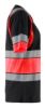 Afbeeldingen van BLÅKLÄDER T-shirt dames 3410 zwart/High Vis rood 2XL