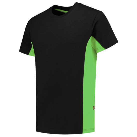 Afbeeldingen van TRICORP T-shirt bi-colour 102004 zwart/limoen M