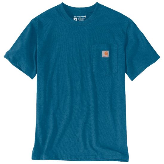 Afbeeldingen van CARHARTT T-shirt met zak K87 103296 deep lagoon heather S