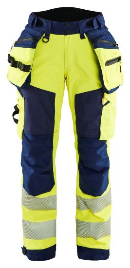 Afbeeldingen van BLÅKLÄDER Softshell werkbroek dames 7118 High Vis geel/marineblauw C38