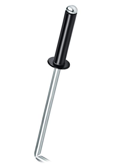 Afbeeldingen van Popnagel Q-standard open ALU/staal bolkop RAL9005 4,0X14MM klembereik 7,5-9,5MM