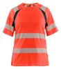 Afbeeldingen van BLÅKLÄDER T-shirt dames 3503 High Vis rood/zwart M