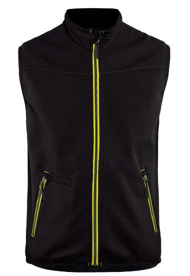 Afbeeldingen van BLÅKLÄDER Softshell bodywarmer 3850 zwart/High Vis geel M