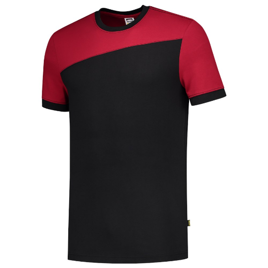 Afbeeldingen van TRICORP T-shirt bi-colour Naden 102006 zwart/rood XS