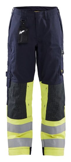 Afbeeldingen van BLÅKLÄDER Werkbroek Multinorm dames 7181 marineblauw/High Vis geel C38