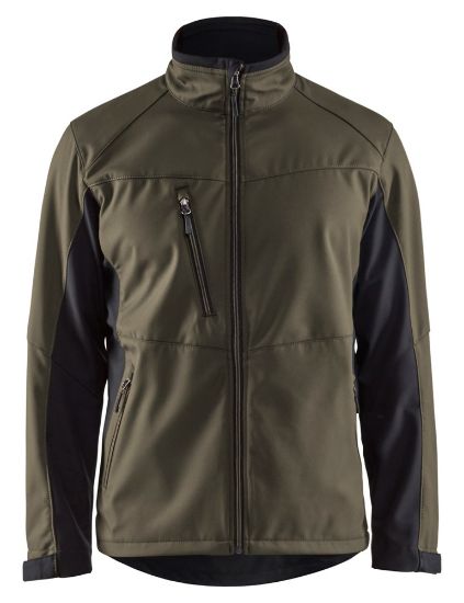 Afbeeldingen van BLÅKLÄDER Softshell jack 4950 groen/zwart 2XL