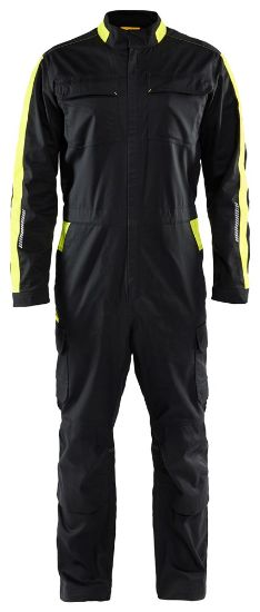 Afbeeldingen van BLÅKLÄDER Overall industrie met stretch 6144 zwart/High Vis geel C60