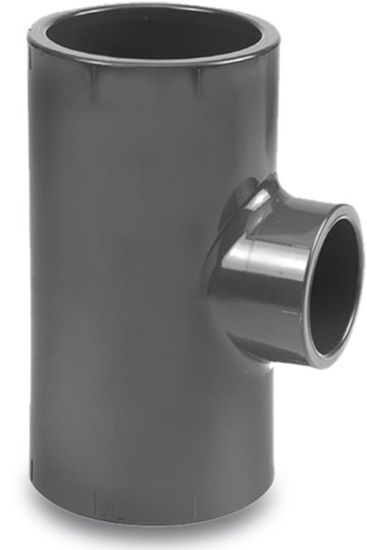 Afbeeldingen van VDL Verloop T-stuk 90° PVC-U grijs 50X40X50MM lijmmof 16bar