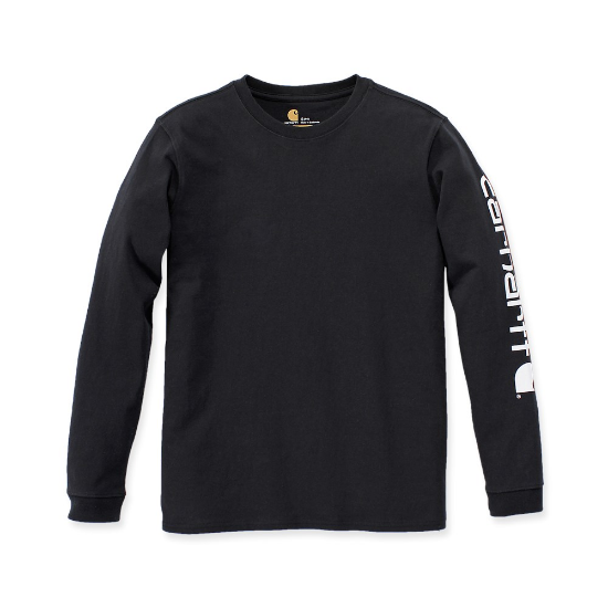 Afbeeldingen van CARHARTT T-shirt met lange mouwen logo sleeve dames 103401 zwart XS