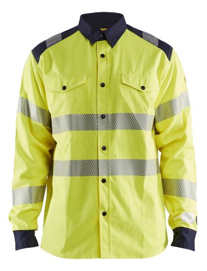 Afbeeldingen van BLÅKLÄDER Overhemd Multinorm 3239 High Vis geel/marineblauw M