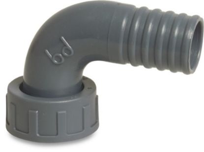 Afbeeldingen van Knie 90° PP grijs 1.¼"X32MM wartel binnendraad/slangtule 6bar