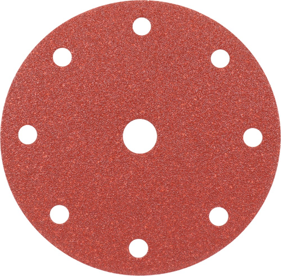 Afbeeldingen van KELFORT Klitschuurschijf rood 9-gat 150MM K80 10x