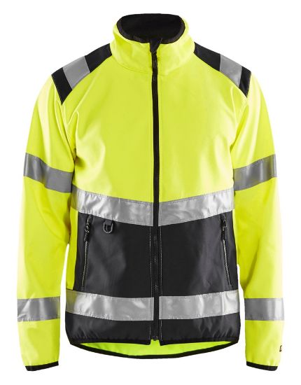 Afbeeldingen van BLÅKLÄDER Softshell jack 4877 High Vis geel/zwart XL